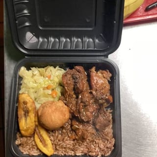 Brown Stew Chicken Plate