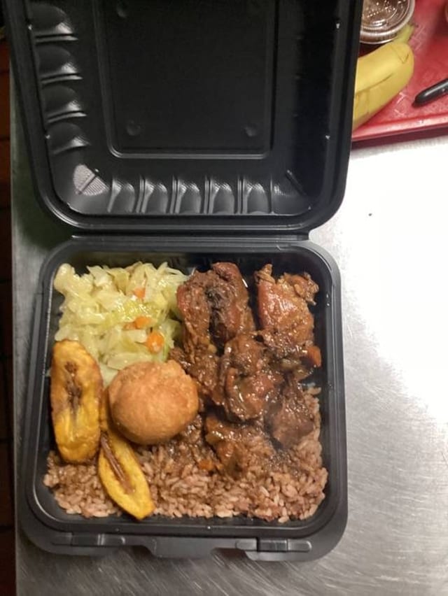 Brown Stew Chicken Plate.